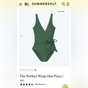 Summersalt The Perfect Wrap One-Piece in Olive size 10